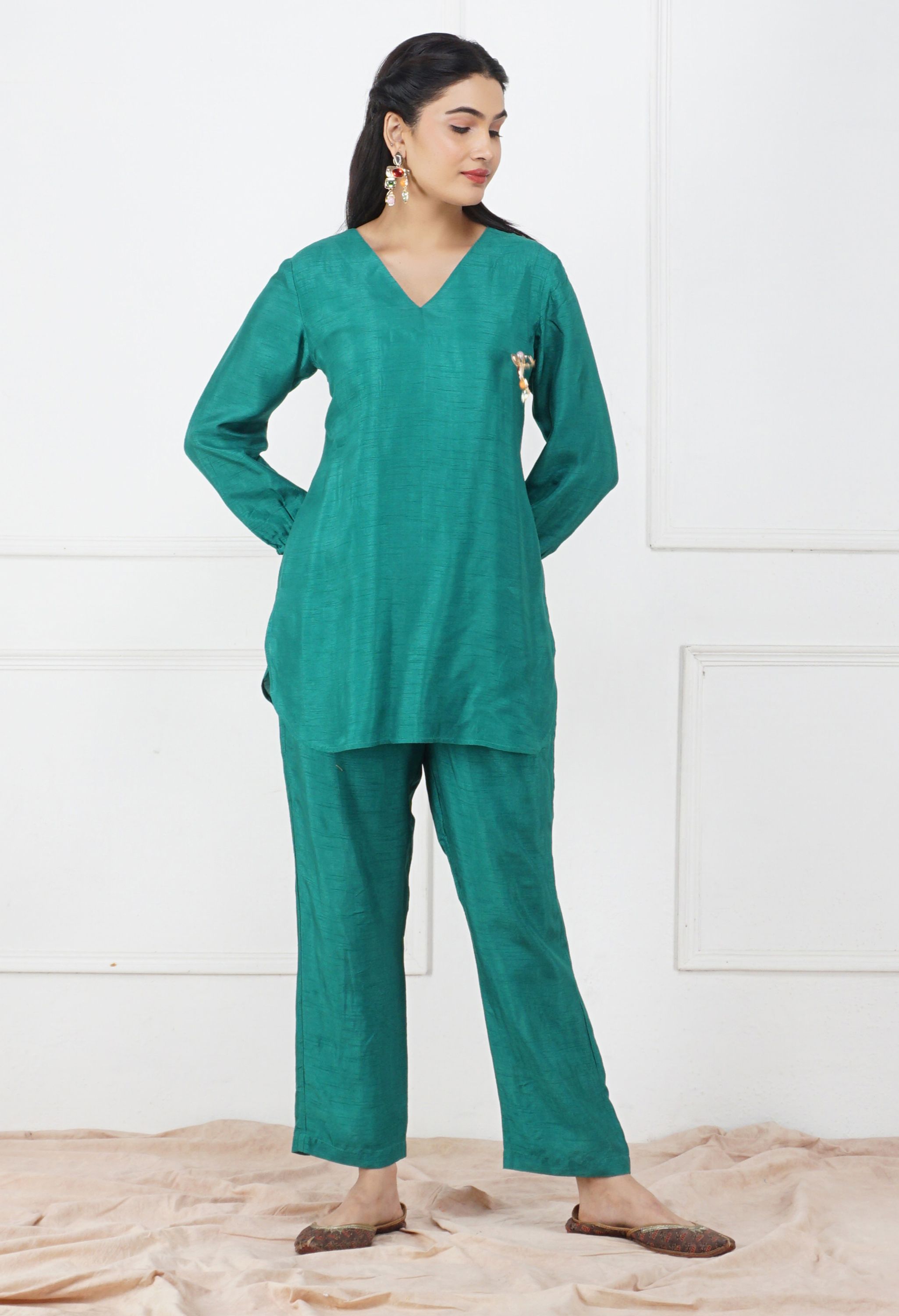 Silk Co Ord Set | Women Silk Clothing Set Online